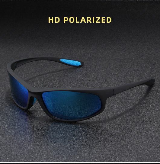 Black sports sunglasses with dark gray lenses and a matte finish, featuring a wrap-around frame style. - Image 14