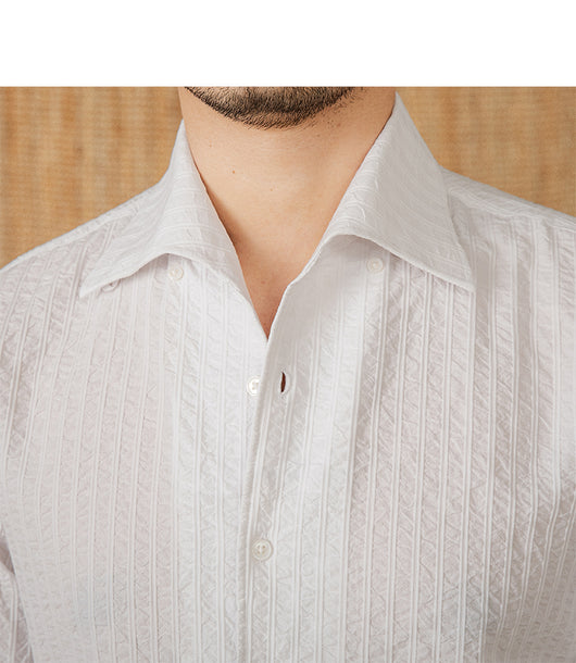 Camisa Casual de Algodón Seersucker Manga Larga Cuello Clásico - Image 29