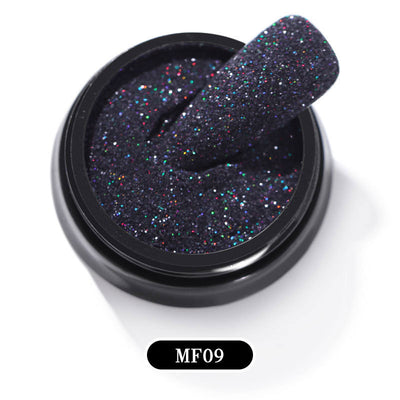 Polvo de Uñas Efecto Gasa Starlight Negro - Acabado Azucarado Premium - Image 8