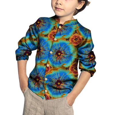 Camisa de Algodón para Niño con Estampado y Patchwork Moderno - Image 25