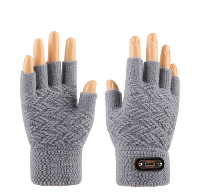 Guantes Hombre Medios Dedos Táctiles Cálidos Tejidos - Image 12