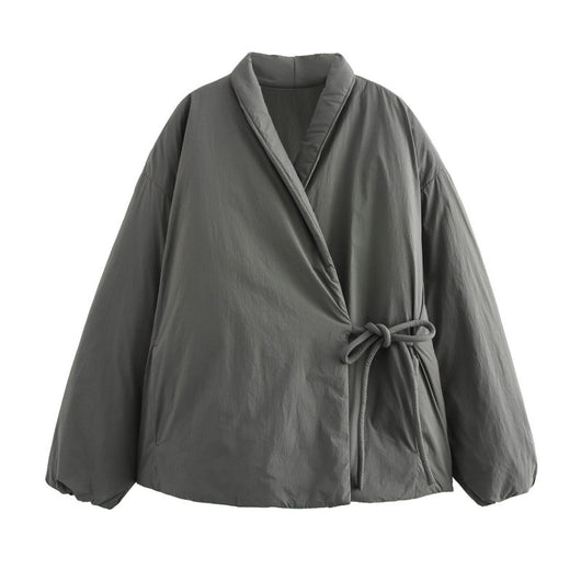 Abrigo Kimono Cruzado Diseño Exclusivo con Cordones y Encaje en Algodón - Image 6