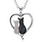 S925 Sterling Plateado Creative Full Diamond Couple Cat Necklace female pendant jewelry Platinum