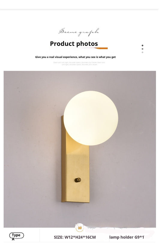 Lámpara Minimalista de Cristal para Mesita de Noche - Image 17