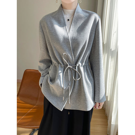 Saco Tejido V-Neck en Acetato Cashmere - Corte Slim Elegante - Image 6