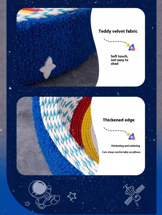 Rascador Tejido Redondo Diseño Cielo Estrellado para Gatos - Image 9