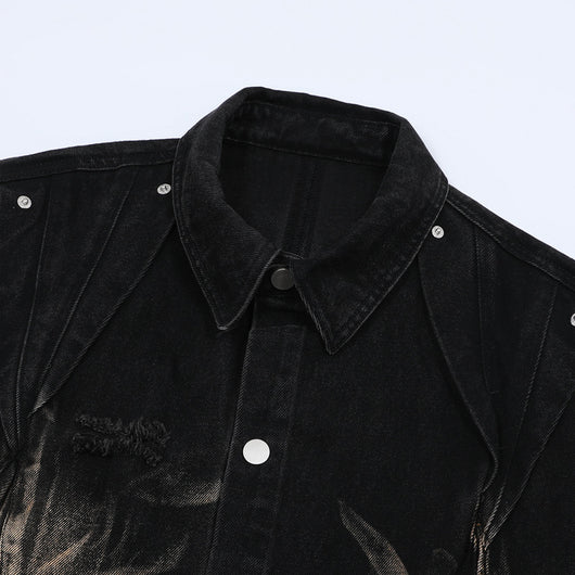 Conjunto de Camisa Vaquera Workwear Desgastada con Estilo Urbano - Image 21