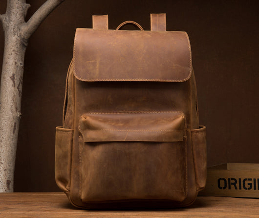 Mochila de Cuero Vintage Crazy Horse para Hombre - Estilo Retro Europeo - Image 13