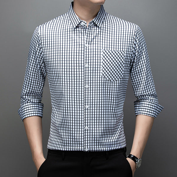 Camisa de Cuadros Manga Larga para Hombre - Primavera y Otoño