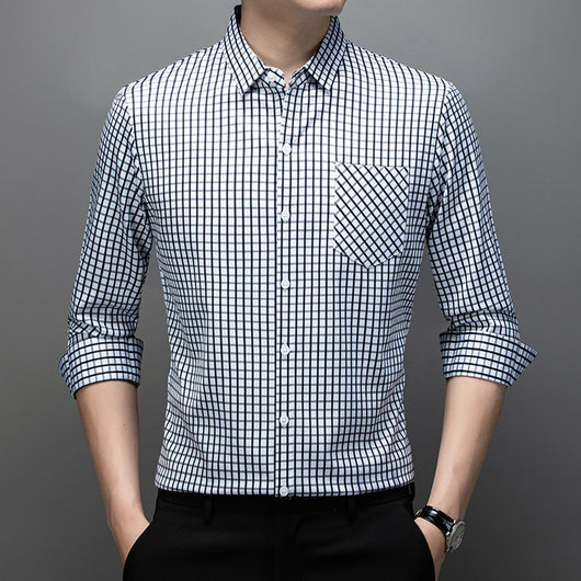 Camisa de Cuadros Manga Larga para Hombre - Primavera y Otoño