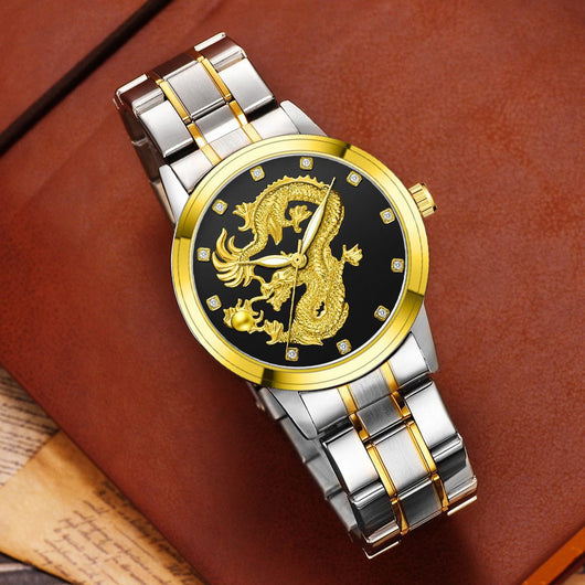 Reloj Dragon Dorado Acero Inoxidable Cuarzo - Image 9