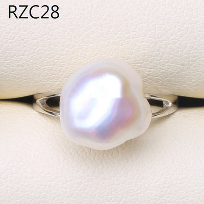 Anillo de Perla Barroca Natural Diseño Luna Platino - Image 51