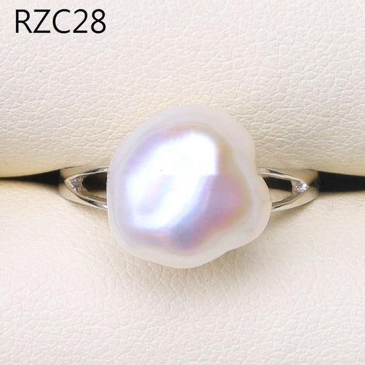 Anillo de Perla Barroca Natural Diseño Luna Platino - Image 51