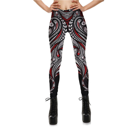 Leggings Deportivos Mandala Rosa y Negro - Tejido Resistente para Yoga - Image 2