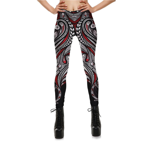 Leggings Deportivos Mandala Rosa y Negro - Tejido Resistente para Yoga
