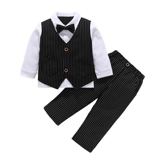 Traje Caballero Tres Piezas Chaleco Manga Larga Otoño Invierno - Image 2
