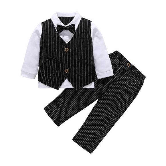 Traje Caballero Tres Piezas Chaleco Manga Larga Otoño Invierno