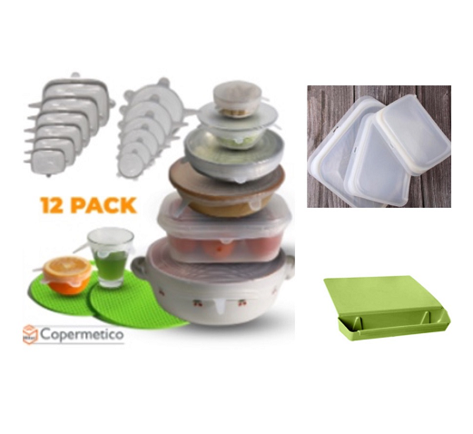 Set de 6 Tapas Elásticas de Silicona Reutilizables