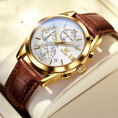 Reloj Deportivo Hombre Tres Ojos Seis Pines Resistente al Agua con Calendario - Image 2