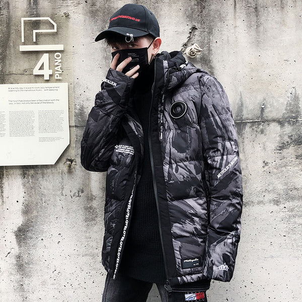 Chaqueta de Algodón con Estampado Camuflaje