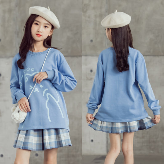 Suéter de Algodón Manga Larga para Niñas - Diseño Trendy Otoño