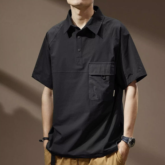 Camiseta Retrô Masculina com Gola Polo - Estilo Vintage Moderno