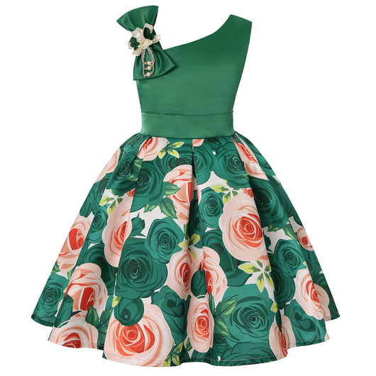 Vestido Estampado de Rosas con Hombros Caídos - Image 18