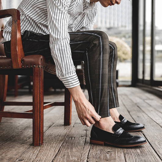 Zapatos Casuales de Cuero Estilo Británico Retro para Hombre - Image 10