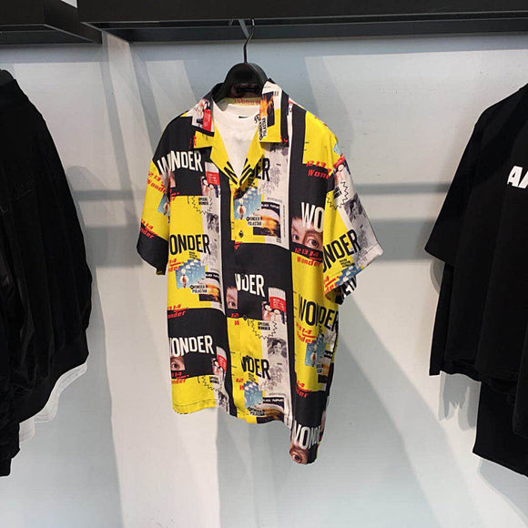 Camisa Casual Estampada de Manga Corta para Hombre