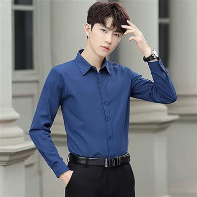 Camisa Blanca Manga Larga Slim Fit para Hombre - Versátil y Elegante - Image 9