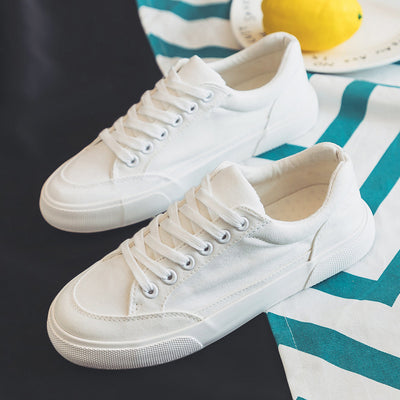 Tenis Blancos Transpirables para Hombre - Zapatos Casual de Lona Versátiles - Image 5