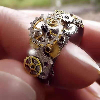 Anillo de Precisión Mecánica con Esfera Plateada - Image 6