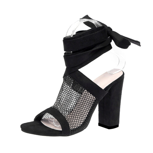 Sandalias de Tacón Alto con Tiras Cruzadas y Cordones - Image 3