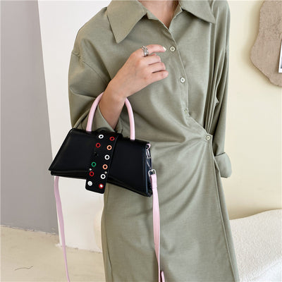 Bolso Bandolera Cuadrado con Contraste de Colores - Image 6