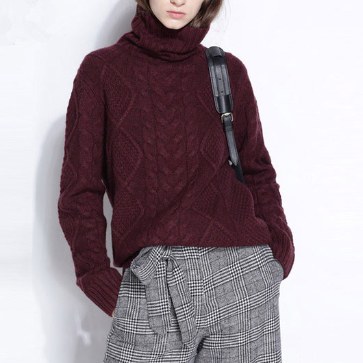 Suéter Suelto de Cuello Alto para Mujer - Pullover Versátil - Image 7
