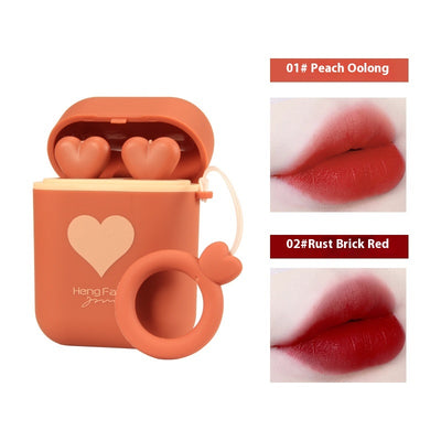 Estuche Portátil para Audífonos con Diseño Cartoon y Labial Mate - Image 6