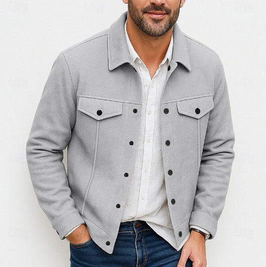 Abrigo de Lana Casual para Hombre con Solapa Elegante - Image 6