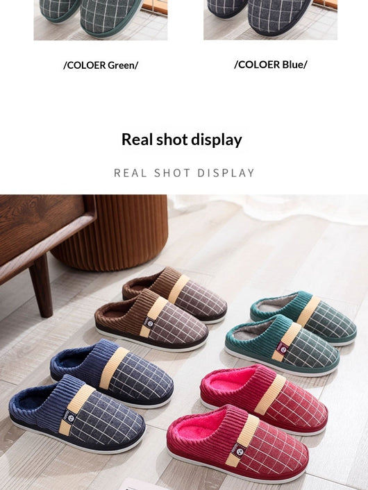 Pantuflas de Algodón para Hombre Invierno - Suela Gruesa Antideslizante - Image 16