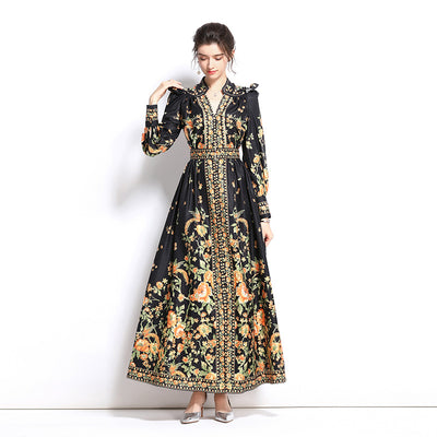 Vestido Largo Transpirable Ajustado Corte A para Mujer