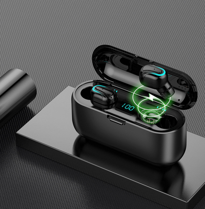Auriculares Bluetooth 5.0 con LED Binaural Q32-1 - Image 6