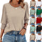 Blusa Suelta Casual con Estampado y Cuello Redondo para Mujer