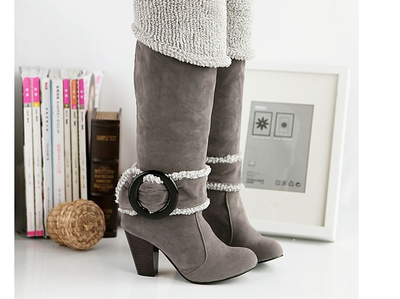 Botas Altas Mujer Tacón Alto Efecto Gamuza - Tallas Grandes 40-43 - Image 7