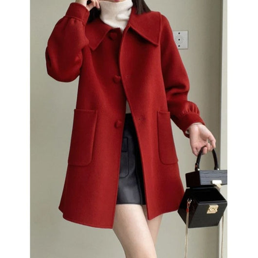 Abrigo de Lana Casual Elegante con Cuello Muñeca para Mujer - Image 10