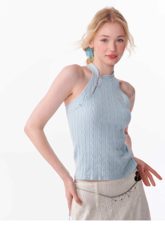 Chaleco Tejido sin Mangas con Escote Halter