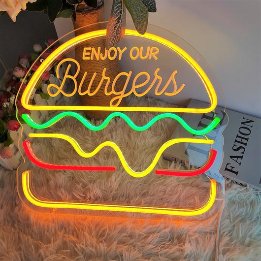 Letrero Neón LED Hamburguesa y Pizza - Image 15