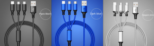 Cable de Datos Trenzado Triple 3 en 1 con Tres Conectores - Image 6