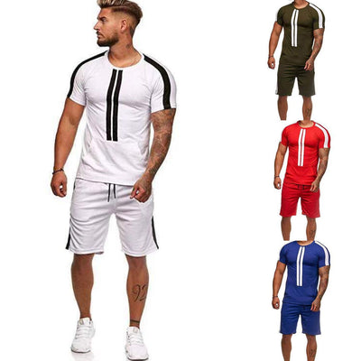 Conjunto Deportivo Hombre Rayas Casual - Shorts y Camiseta Europeo Americano - Image 7