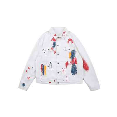Chaqueta de Mezclilla con Estampado Splash de Tinta - Image 8
