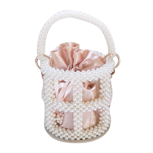 Bolso Bucket de Perlas Huecas para Mujer - Diseño Elegante y Versátil - Image 4