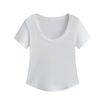Blusa Slim Fit Escote U Manga Corta Efecto Adelgazante - Image 7